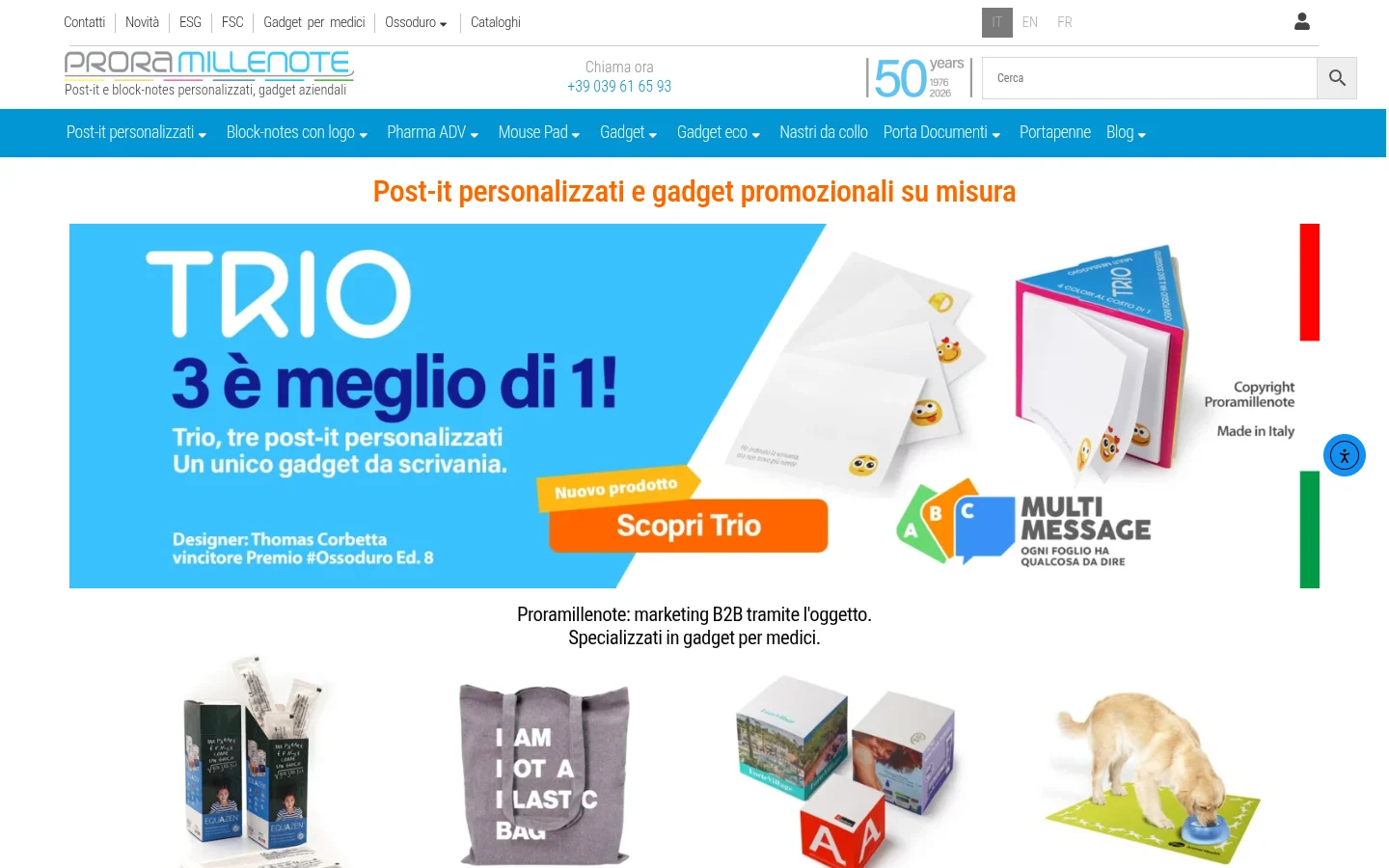 Proramillenote – homepage del sito