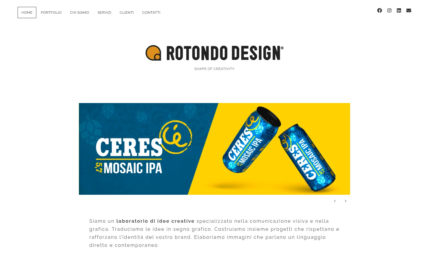 Rotondo Design – homepage del sito